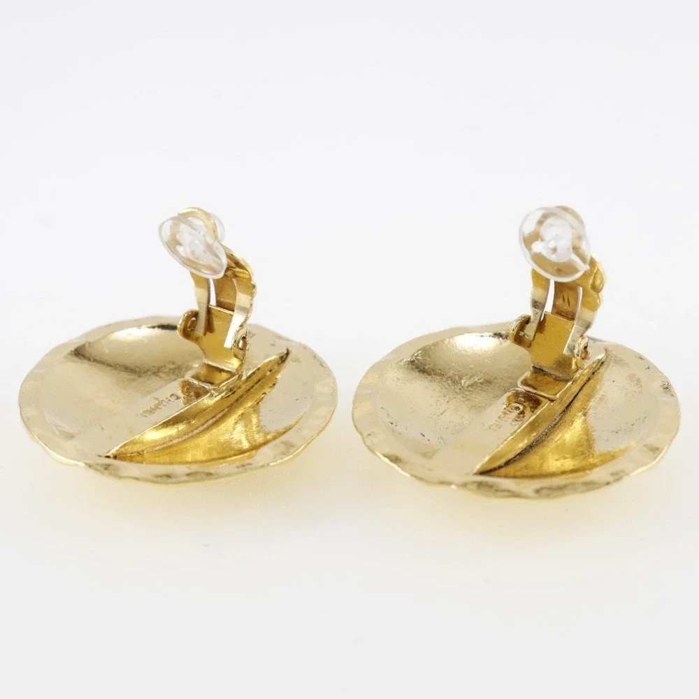 CHANEL Gold Logo Earrings